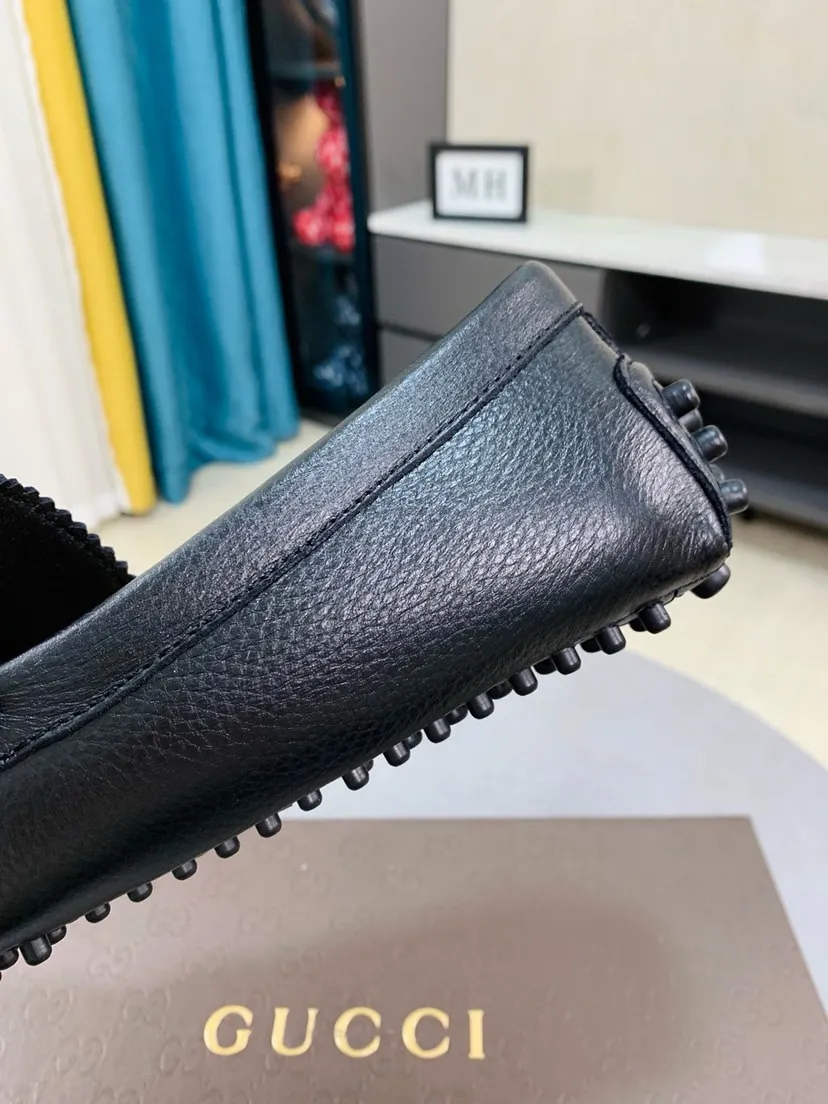 Men's men's shoes 💰458🌹🌹 Comes with packaging [GUCCI Gucci] original men's casual beanie shoes, original Italian imported special material cowhide embossing➕real first-layer sheepskin lining; equipped with precision stitching to highlight low-key luxury. The comfortable sole design maximizes the comfort and anti-slip properties of the shoe. The shoe shape is dignified and the low-key charm is not concealed! Natural and free new urbanism, code number: 38-44